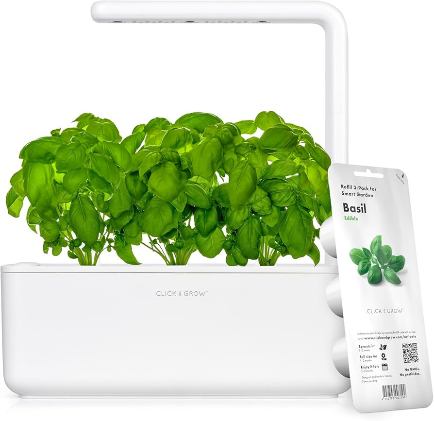 Click & Grow Indoor Herb Garden Kit with Grow Light | Smart Garden for Home Kitchen Windowsill | ... | Amazon (US)