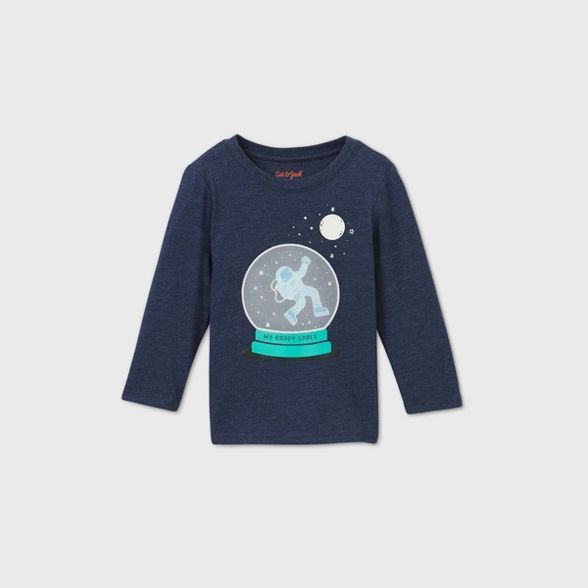 Toddler Boys' Interactive Astronaut Graphic Long Sleeve T-Shirt - Cat & Jack™ Navy | Target