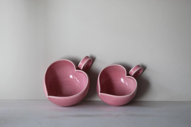 Pink Heart-shaped Mug Large Made to Order | Etsy Canada | Etsy (CAD)