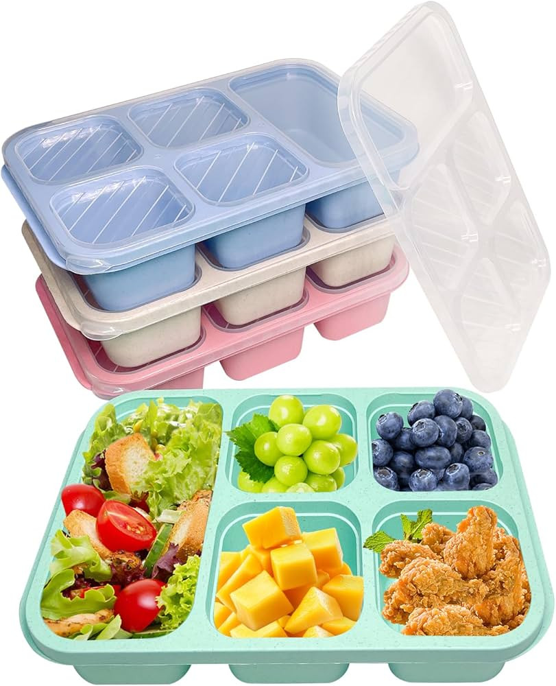 4 Pack Snack Containers, Reusable Meal Prep Lunch Containers for Kids Adults, Bento Snack Boxes w... | Amazon (UK)