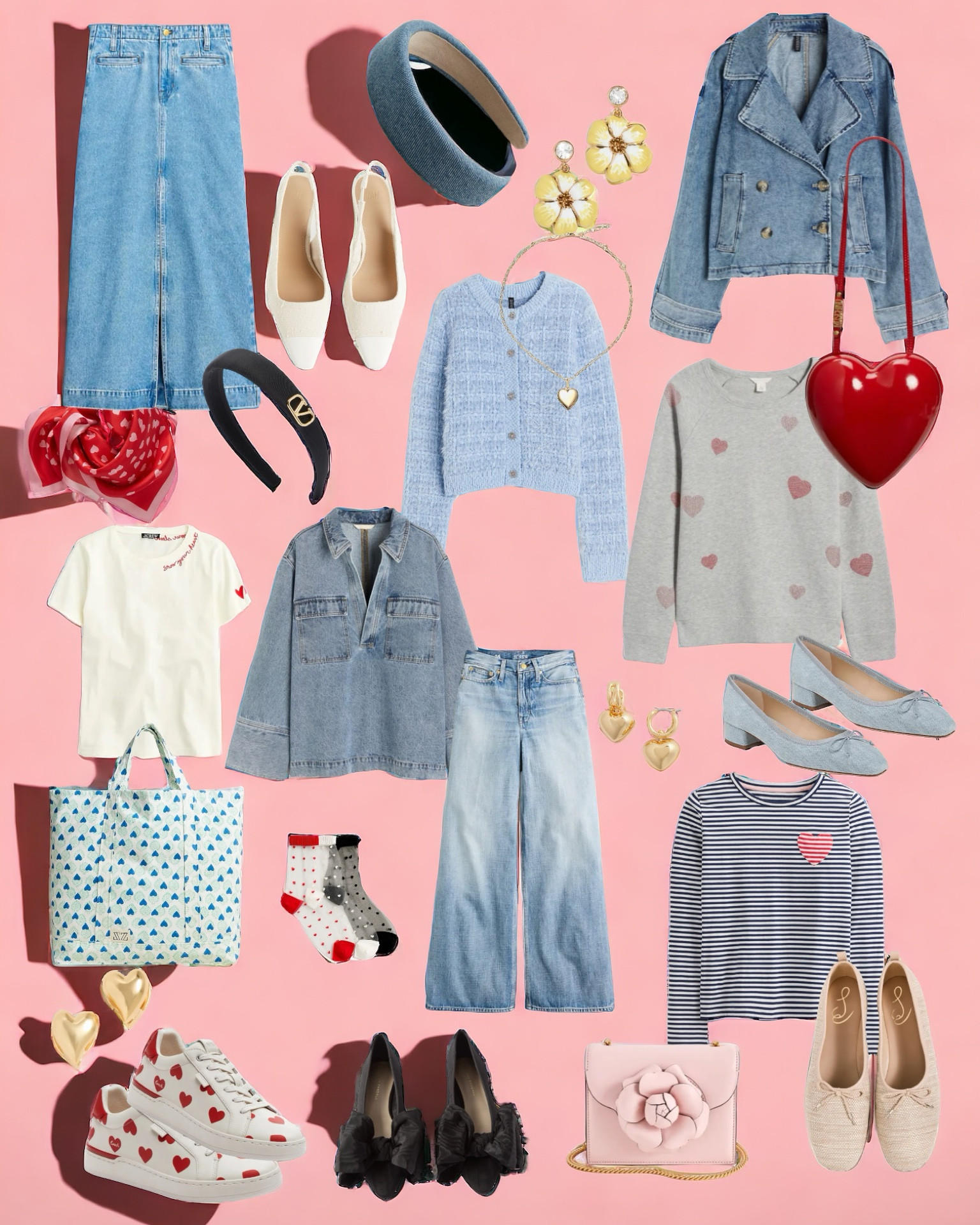 Heart ♥️ & chambray 👖. 

#LTKitbag #LTKshoecrush #LTKGiftGuide