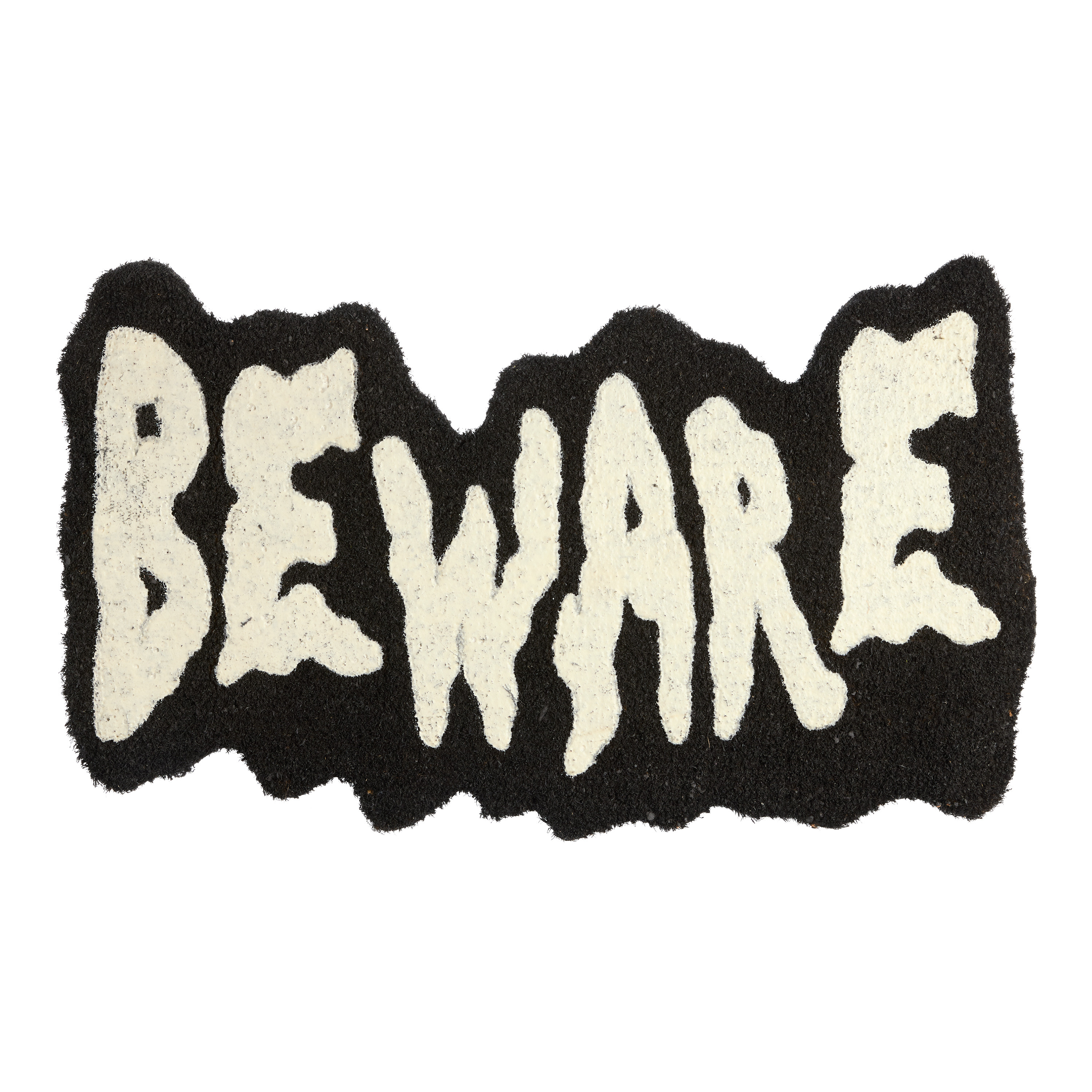 Black and White Beware Halloween Coir Doormat | World Market