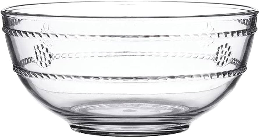 Juliska - Isabella Acrylic Berry Bowl, Acrylic Glass - Unbreakable, Clear Acrylic, Embossed Servi... | Amazon (US)