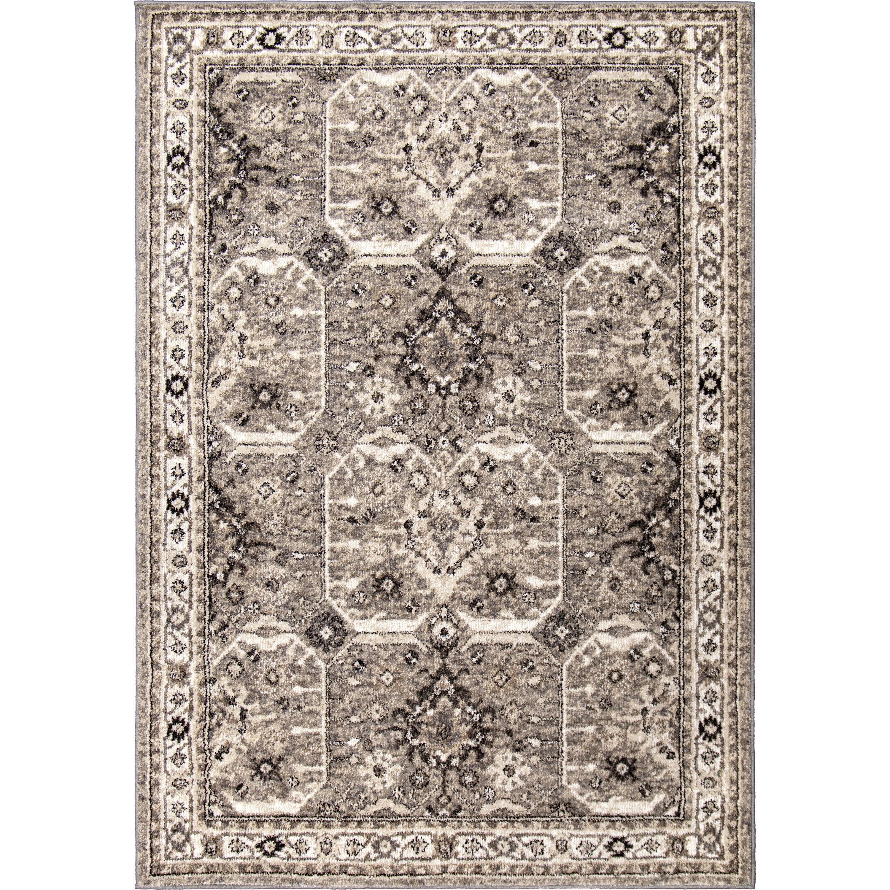 My Texas House Preston 5' X 7' Gray Floral Area Rug - Walmart.com | Walmart (US)