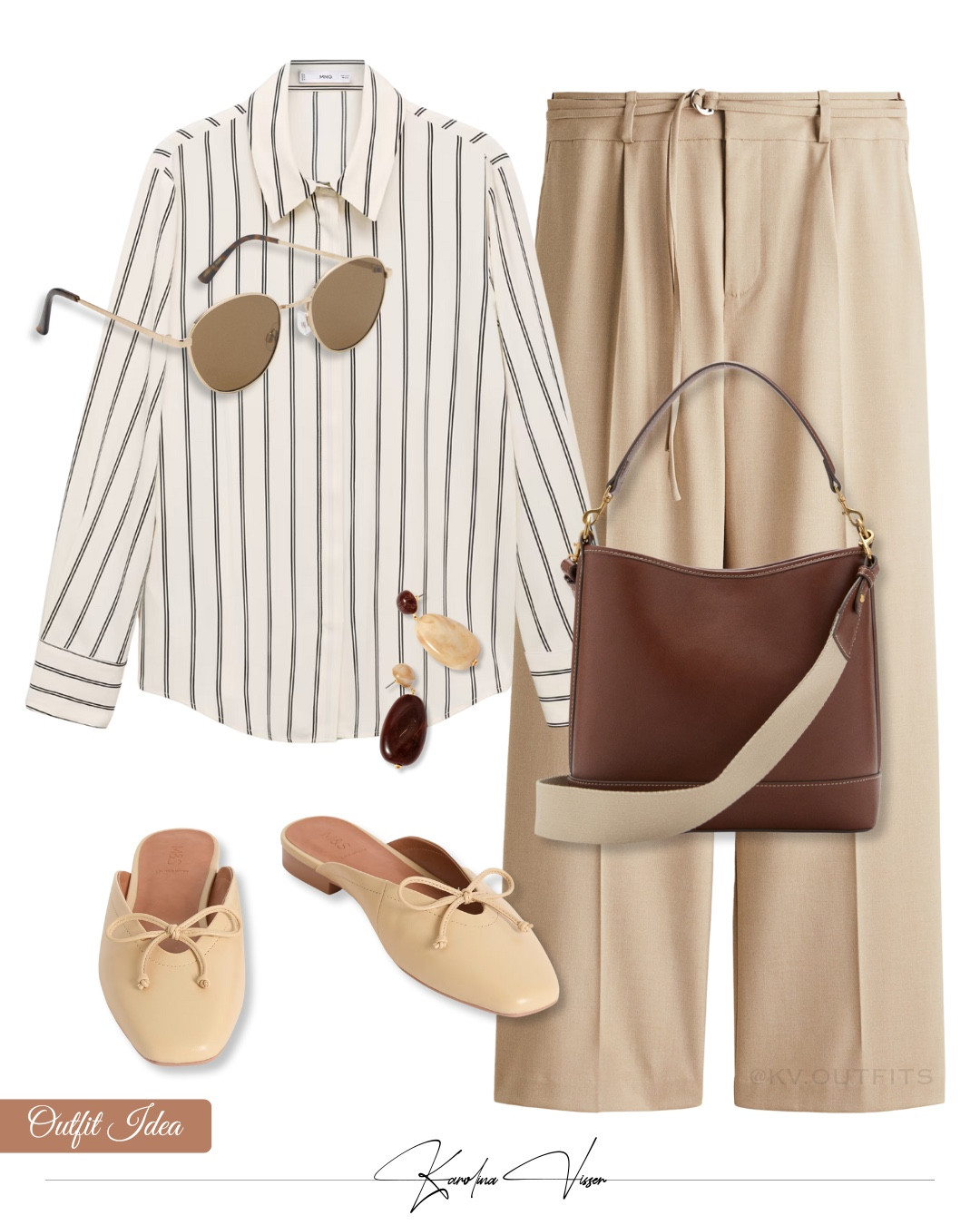 Chic Beige Tones 

Tags: striped shirt h&m beige trousers brown bag mango flat beige mules m&s brown metal frame sunglasses office look timeless fashion workwear summer outfit

#LTKworkwear #LTKstyletip #LTKsummer