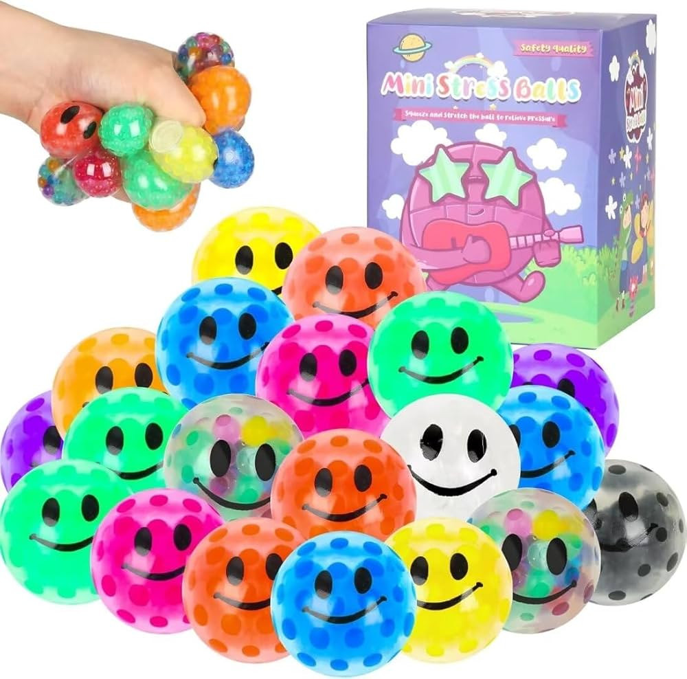 20 Pack Colorful Mini Stress Balls Set, Squishy Balls Fidget for Adult, Squeeze Balls Bulk, Birth... | Amazon (US)