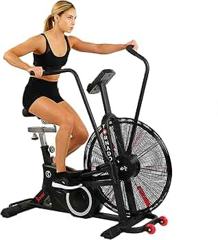 Sunny Health & Fitness Air Bike Fan Exercise Bike with Digital Monitor, Full Motion Arm Exerciser... | Amazon (US)