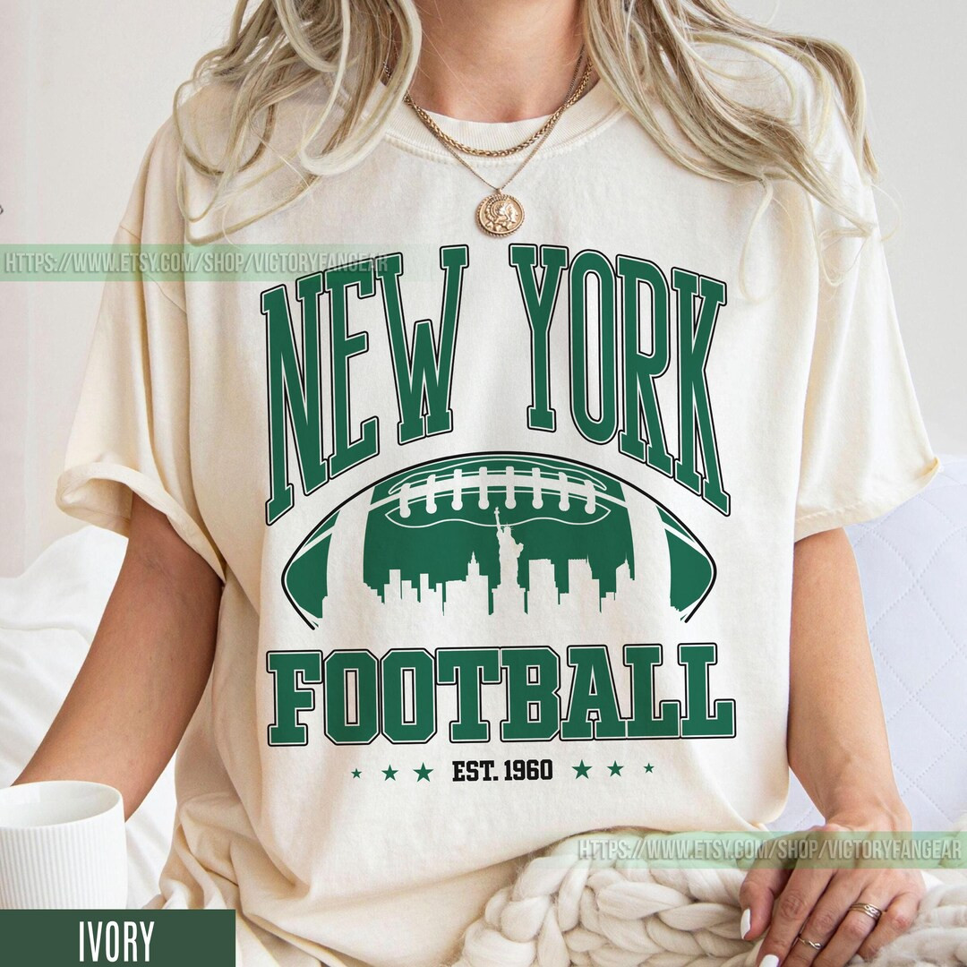 New York Football Retro 80s Vintage Style Comfort Colors T-shirt T-shirt, New York Football T-shi... | Etsy (US)