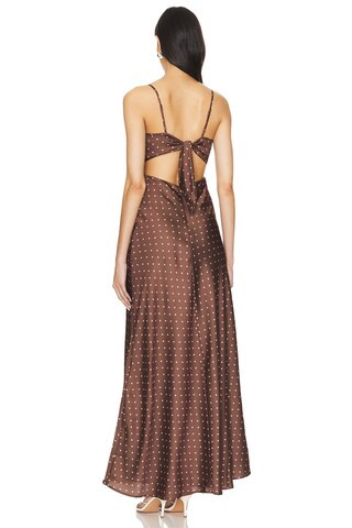 Karlotta Slip Dress in Brown & Pink Spot | Revolve Clothing (Global)