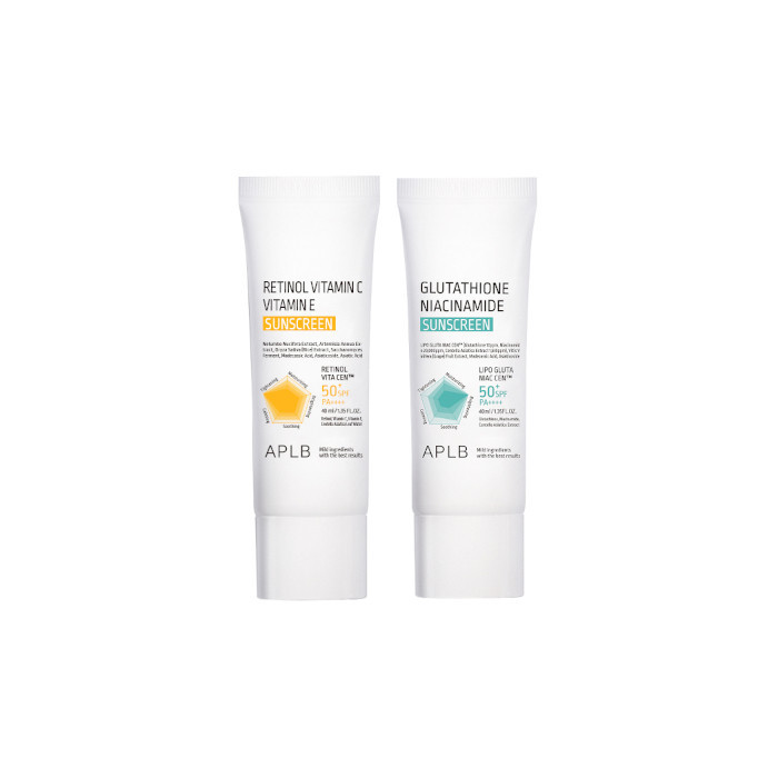 APLB - Glutathione Niacinamide & Retinol Vitamin C Vitamin E Sunscreen SPF50+ PA++++ - (40ml *2pcs) Set | Stylevana