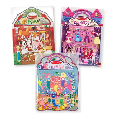 Melissa & Doug Puffy Sticker Bundle - Farm Princess & Mermaid | Target