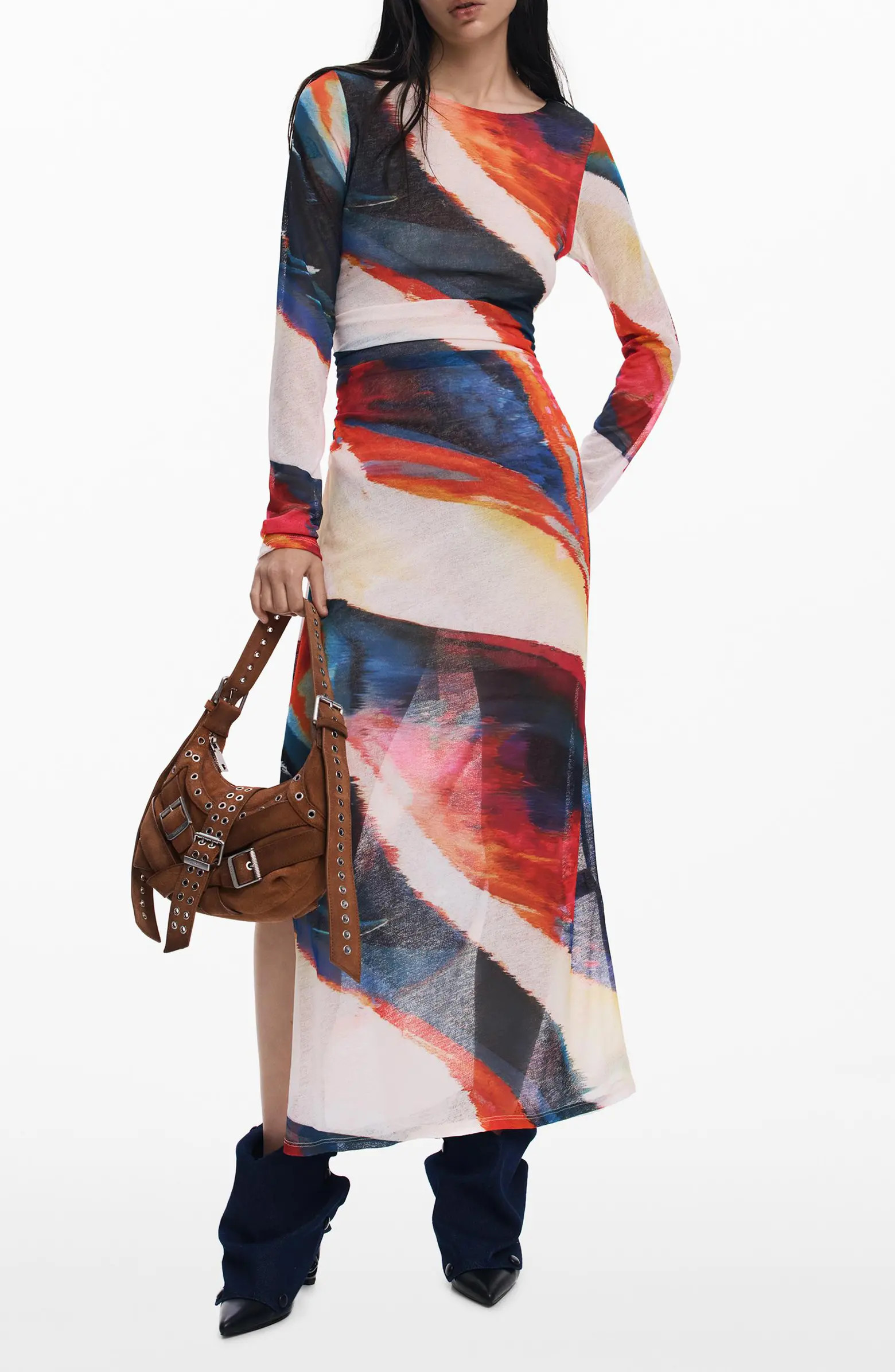 Long Sleeve Abstract Dress | Nordstrom