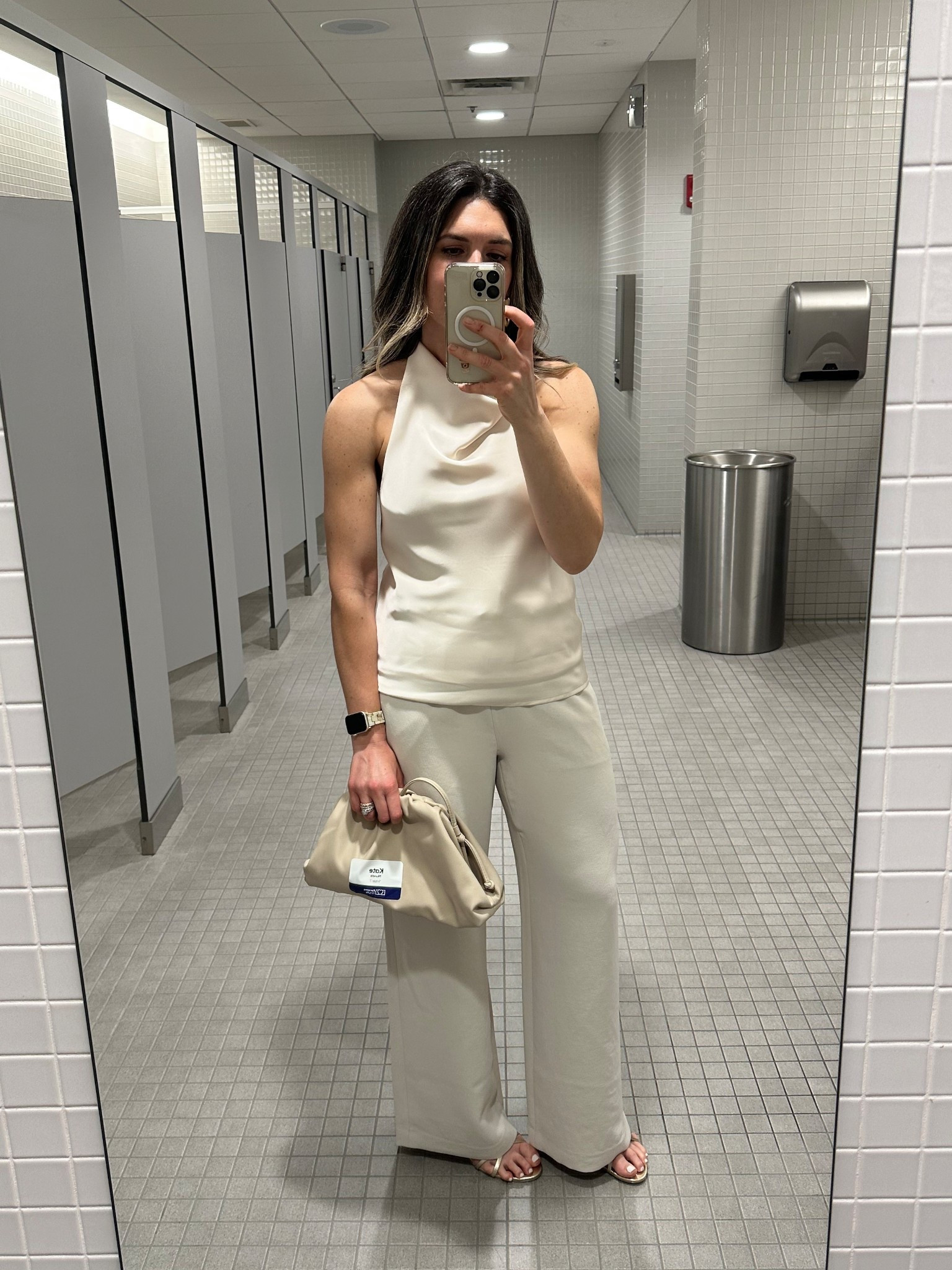 Aritzia and Amazon for the win. Lodge pant. Satin halter. Cream. White. Gold heels. Neutrals. Casual chic. Spring outfit. Summer outfit  

#LTKWorkwear #LTKMidsize #LTKgrwm