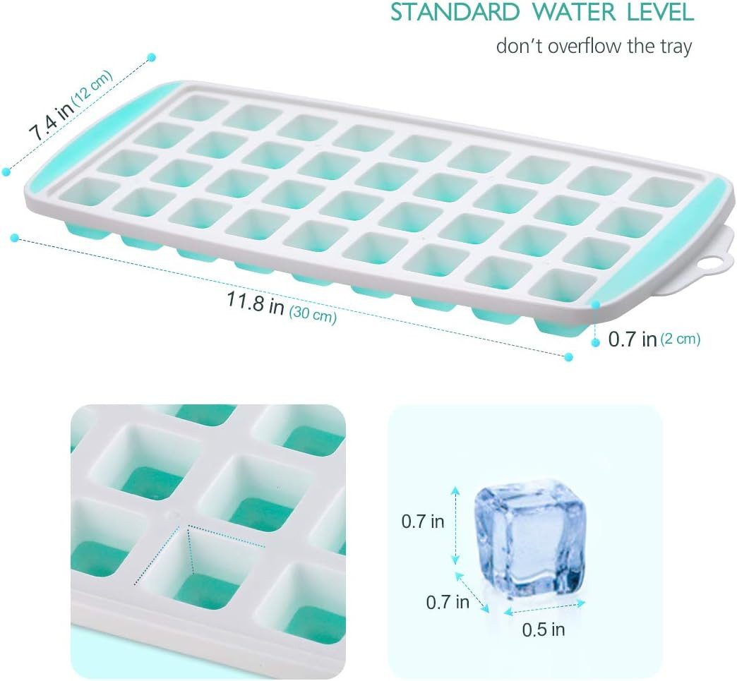 Small Ice Cube Trays with Lid - ZDZDZ Silicone Ice Cube Molds, 2 Pack Easy-Release Tiny Ice Trays... | Amazon (US)