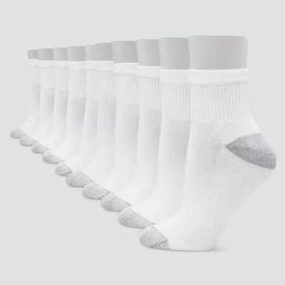 Hanes Women's Extended Size 10pk Ankle Socks - 8-12 | Target