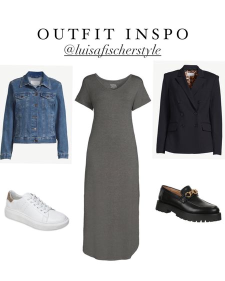 outfit inspo | maxi dress | denim jacket | jean jacket | casual sneakers | classic sneakers | blazer | loafers | teacher outfit | smart casual | work outfit | office outfit | fall outfit | outfit idea

#LTKSeasonal #LTKworkwear #LTKfindsunder50