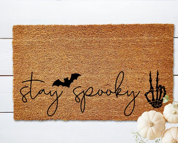 Halloween Doormat, Stay Spooky Welcome Mat, Halloween Door Mat, Halloween Decorations, Fall Decor... | Etsy (US)