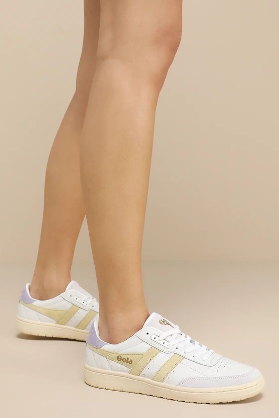 Falcon White Color Block Leather Lace-Up Sneakers | Lulus