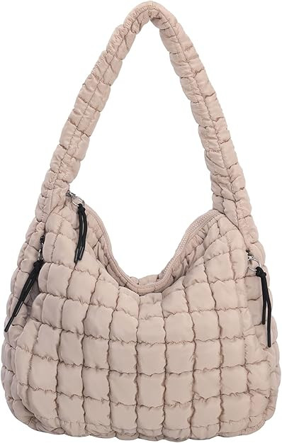 Puffer Tote Bag for Women Large Quilted Carryall Bag Soft Puffy Crossbody Lightweight Shoulder Ha... | Amazon (US)