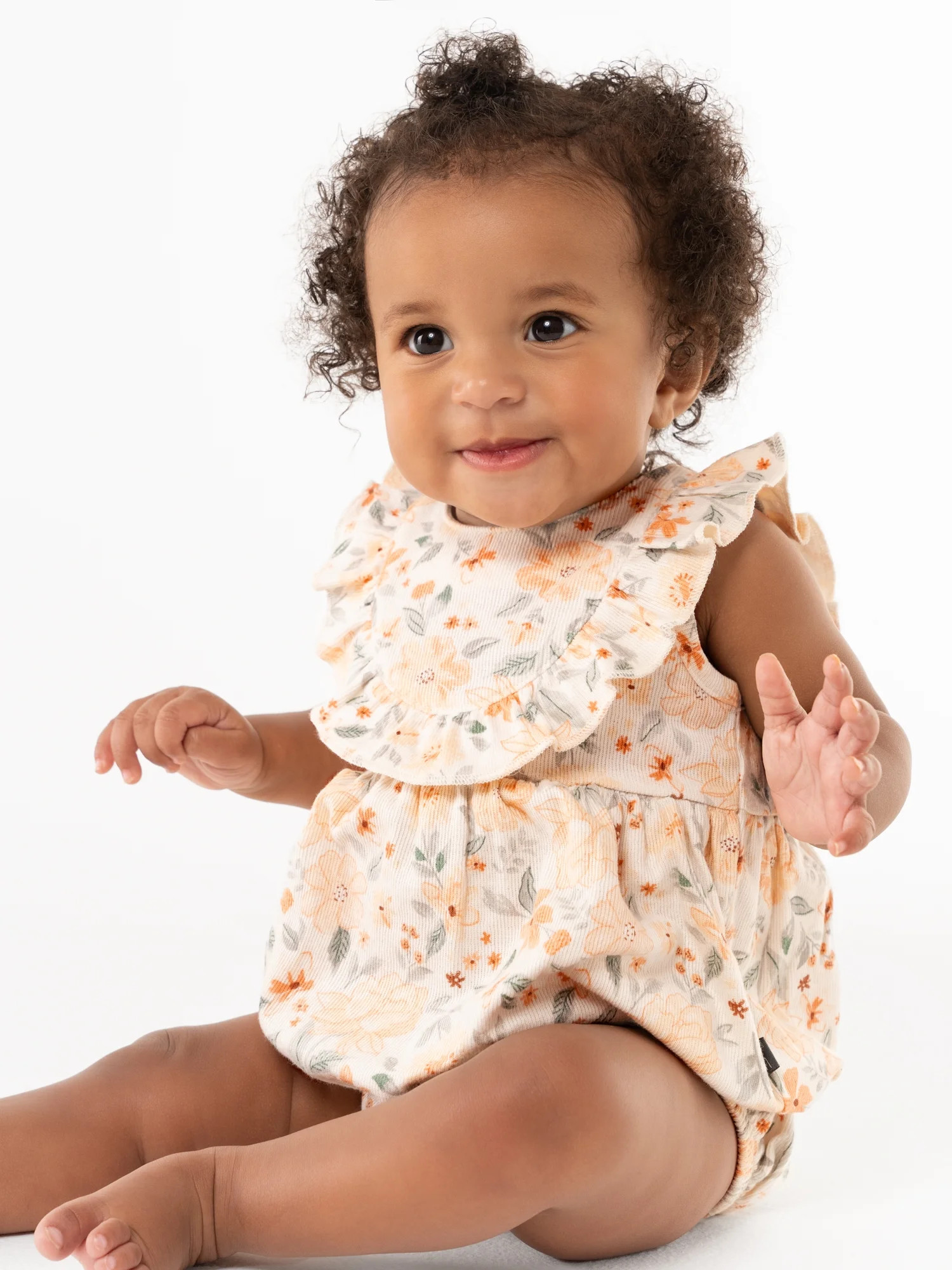 Modern Moments By Gerber Baby Girl Bubble Romper with Flutter Sleeves, Sizes 0/3 Months - 24 Mont... | Walmart (US)