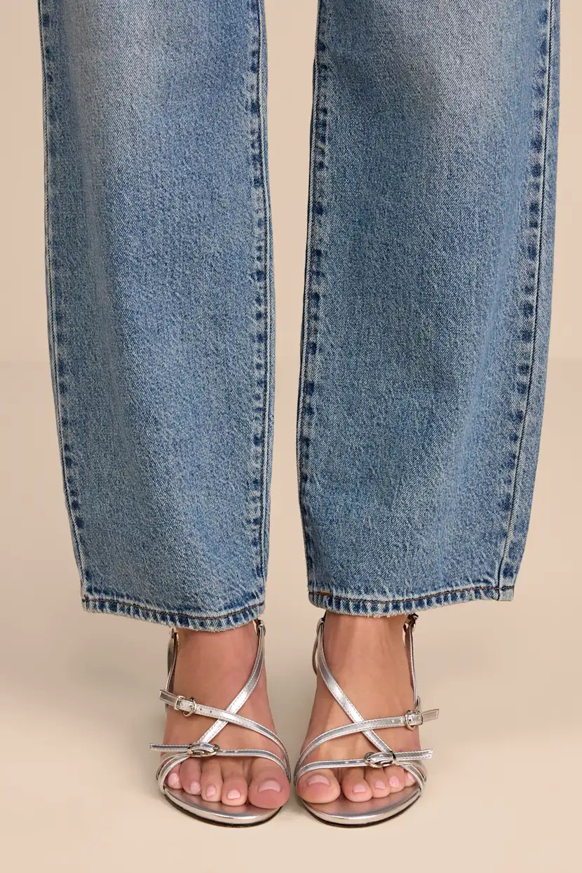 Sara Silver Strappy Slingback High Heel Sandals | Lulus
