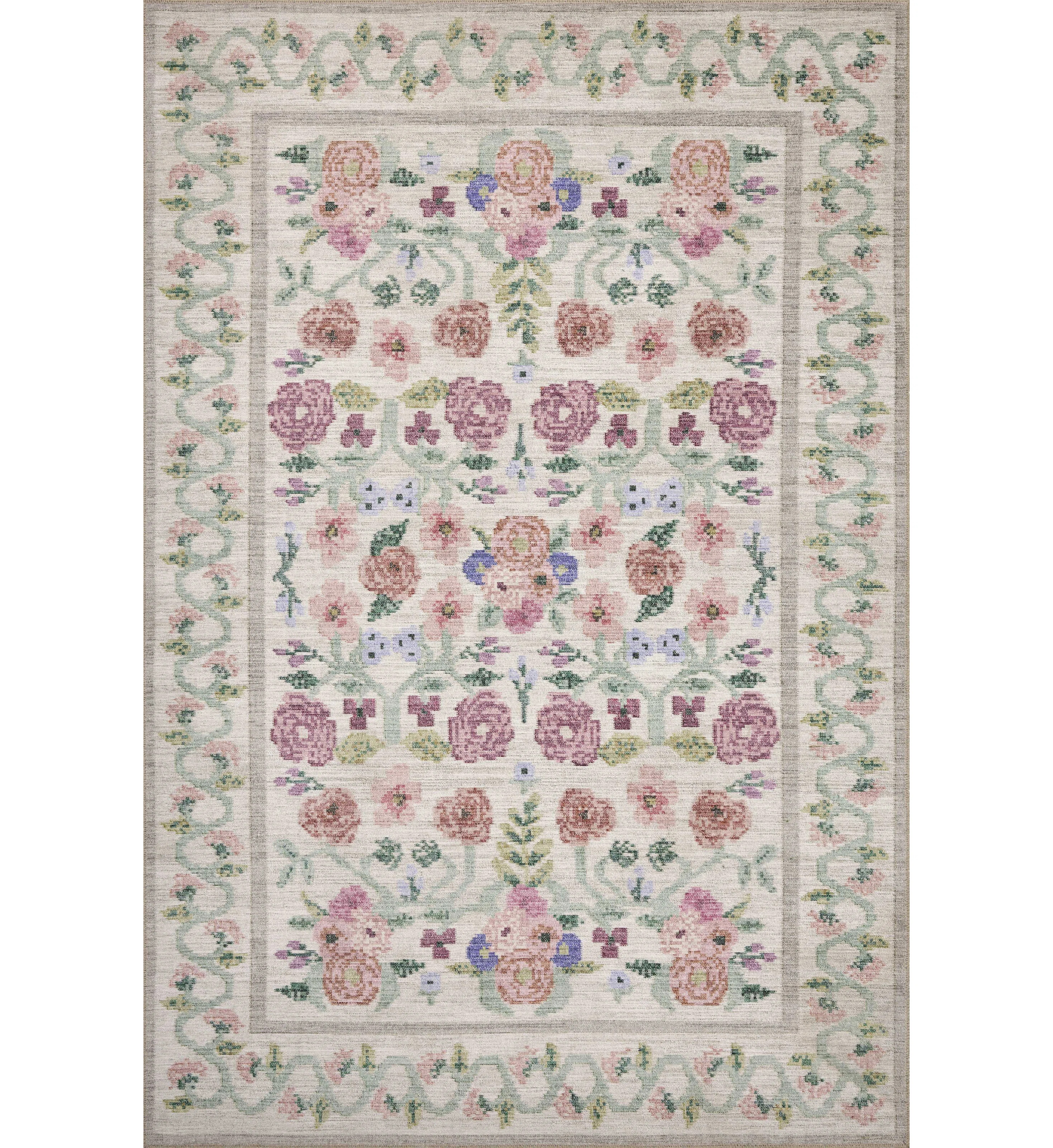 Rifle Paper Co. x Loloi Rosa Ivory Area Rug | Wayfair North America