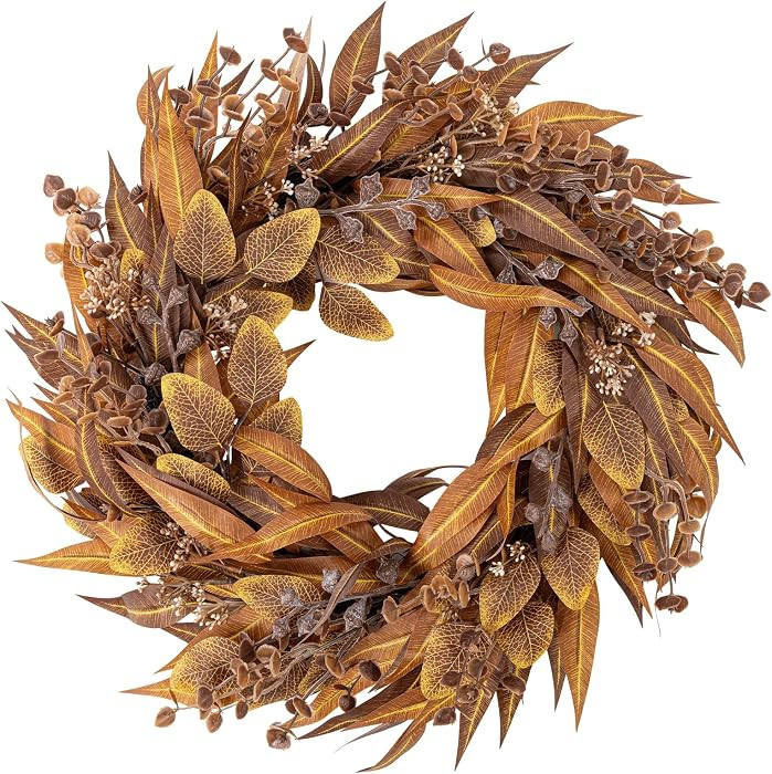 SHACOS 20 Inch Artificial Fall Wreath for Front Door | Amazon (US)