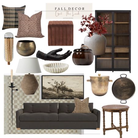 Fall get the look. Fall decor, sofa, checkered rug? Cabinet, table lamp, throw pillows from Etsy, side table, vases, Jana see maple faux stems, pottery barn , mcgee and co. 

#LTKhome #LTKsalealert #LTKstyletip