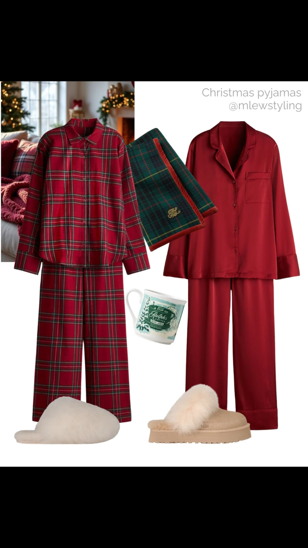 Christmas Day pyjamas 🎅🏽♥️

Tags: red pjs, Ralph Lauren Christmas aesthetic, cozy ugg slippers, Ralph’s coffee mug, plaid blanket, red flannel pajamas 

#LTKGiftGuide #LTKHoliday #LTKHome