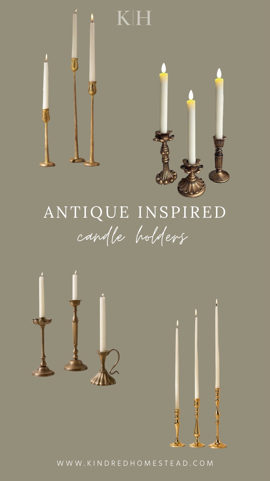 Antique inspired candle holders for timelessly collected heirloom inspired homes. 

#LTKHome