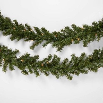 9&#39; Pre-lit Artificial Pine Christmas Garland Clear Lights - Wondershop&#8482; | Target
