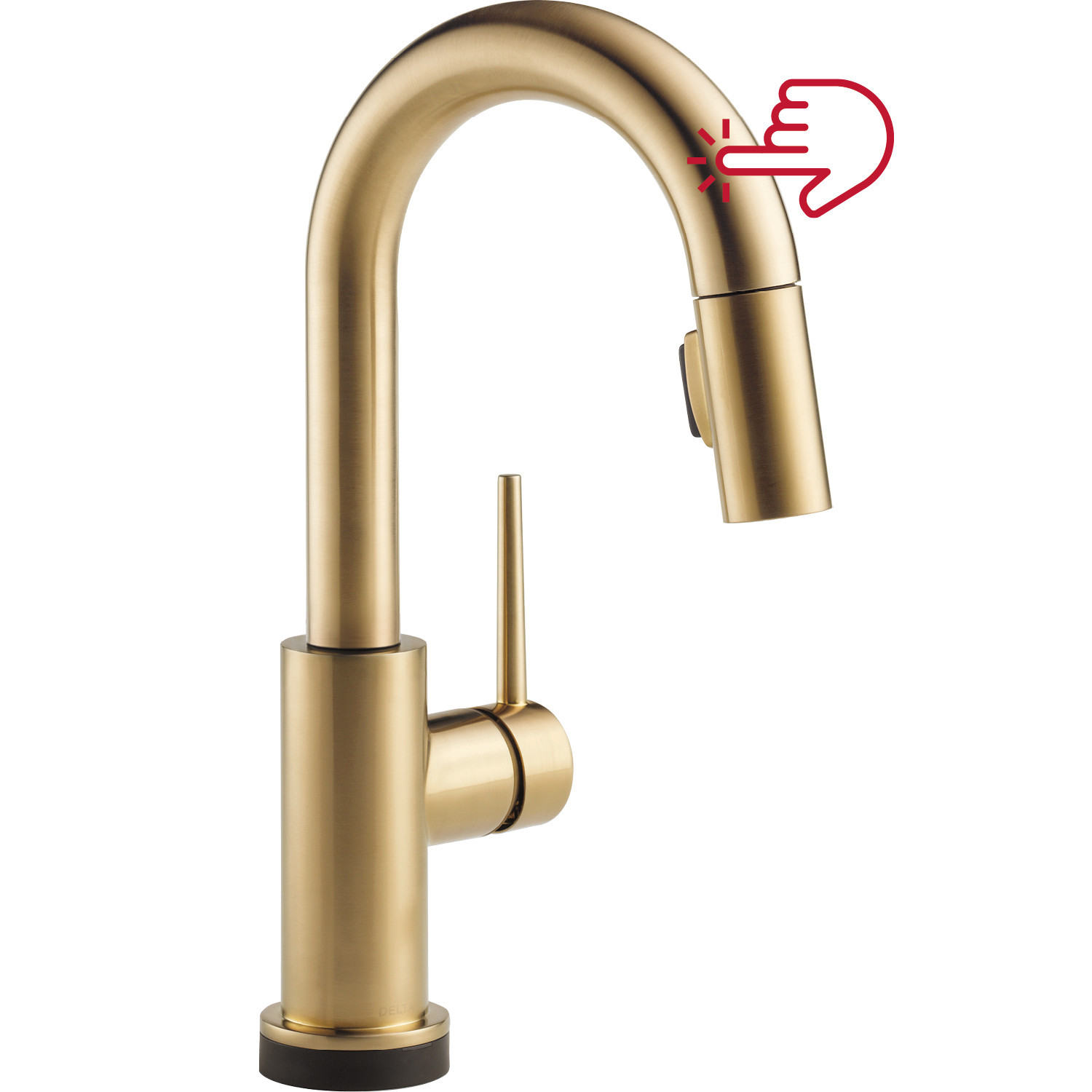 Delta Trinsic Touch2O Champagne Bronze Single Handle Touch-on Bar and Prep Kitchen Faucet with Sprayer | 9959T-CZ-DST | Lowe's