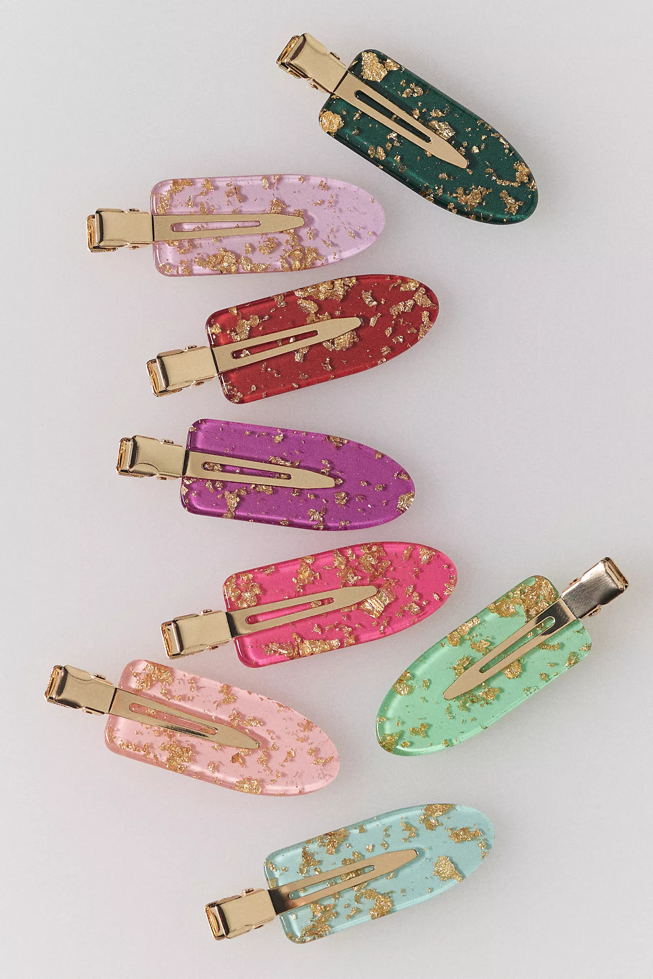 Gold Leaf Crease-Free Hair Clips, Set of 8 | Anthropologie (US)