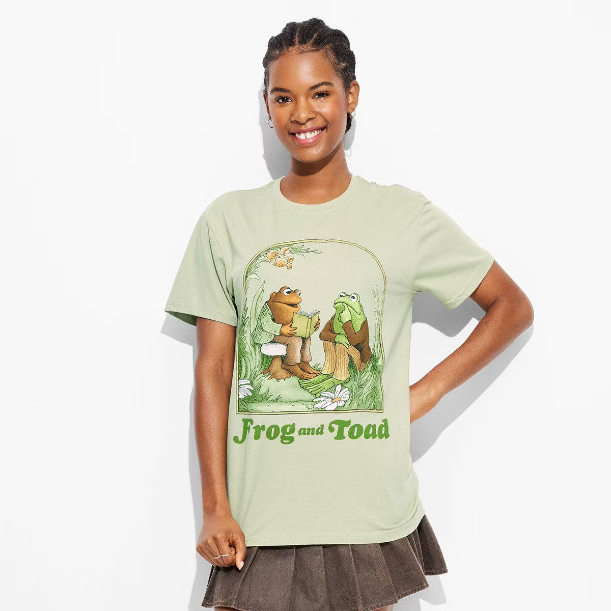 Women's Frog and Toad Short Sleeve Graphic T-Shirt - Light Green | Target