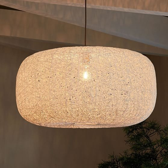 Open Weave Pendant, White, Large | West Elm (US)