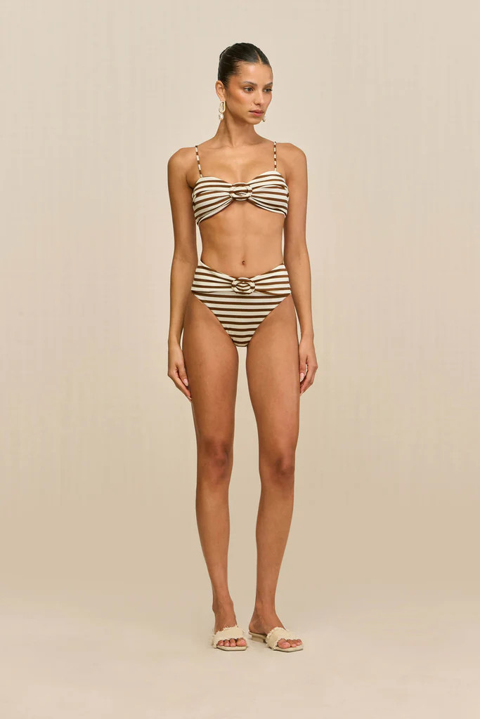 ALOUETTE BIKINI BOTTOM - SMALL SADDLE STRIPE | Cult Gaia - US