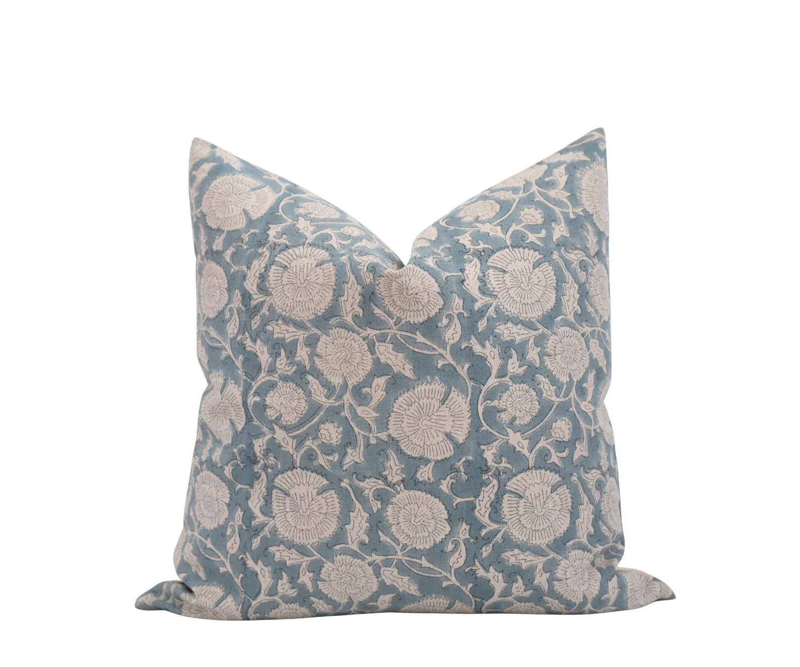 Neutral Blue Pillow Cover Set Light Blue Pillow Set Block Print Pillow Pillow Farmhouse Pillow Se... | Etsy (US)