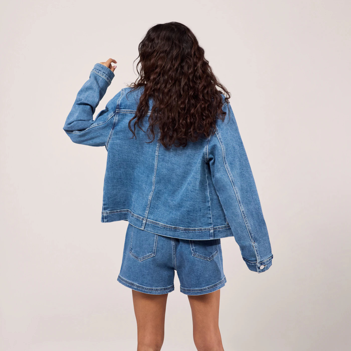 Stretch Denim Jacket | Mid Blue | LOVALL