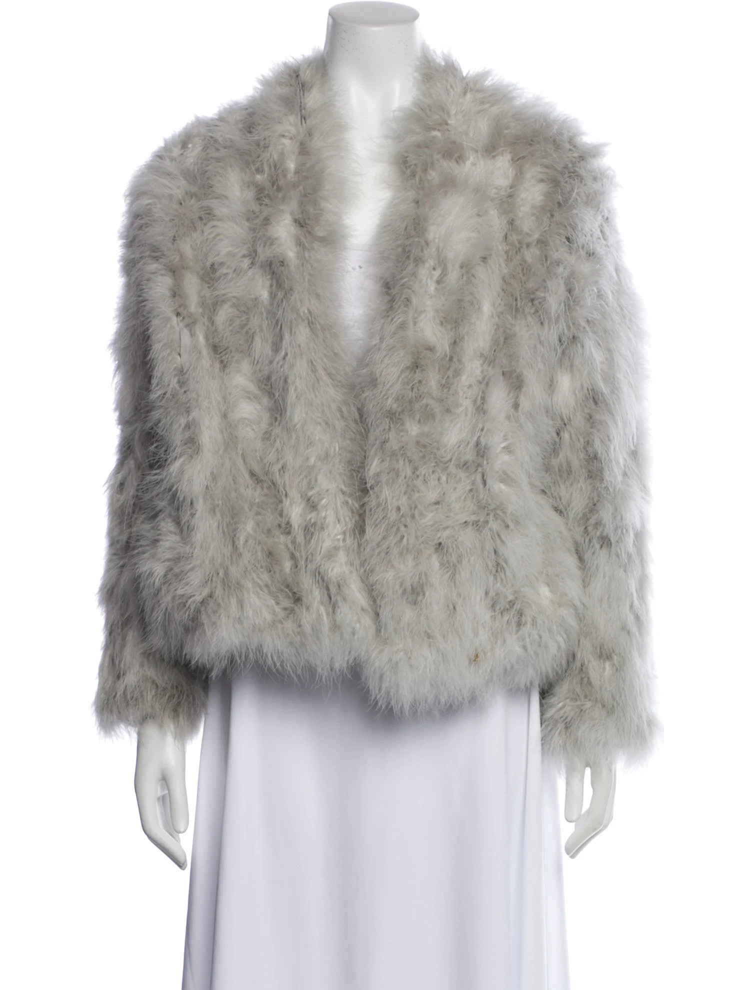 Lamarque Feather Faux Fur Jacket - Grey Jackets, Clothing - WLMRQ23472 | The RealReal | The RealReal