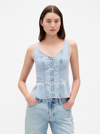 Denim Peplum Tank Top | Gap (US)