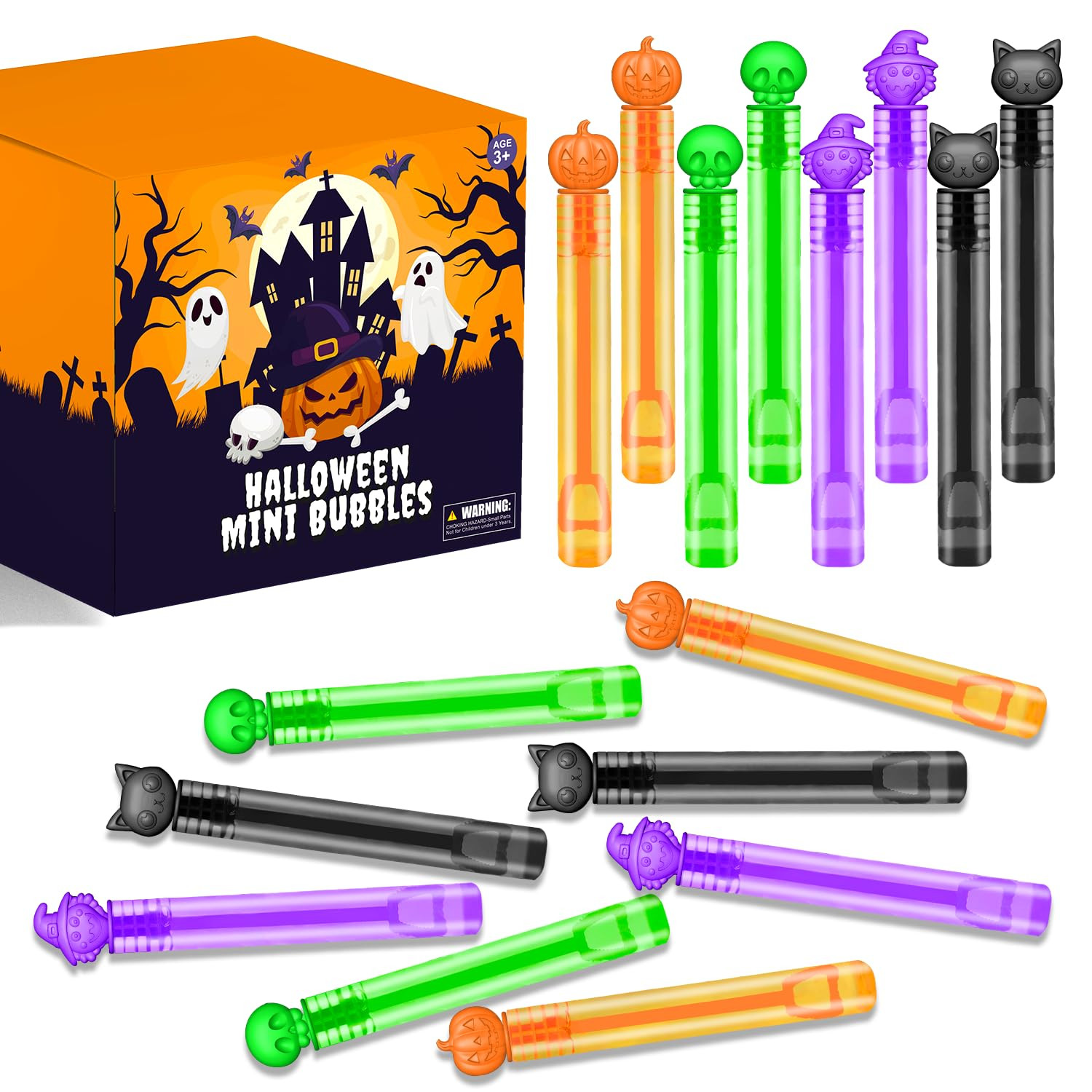 Halloween Bulk Mini Bubbles Party Favors for Kids 100-300 Pcs,Small Boo Basket Treats Toys Goodie Bag Stuffers for Toddlers,Halloween Classroom Prizes Non Candy Gifts Handouts Giveaways for Boy Girls | Amazon (US)