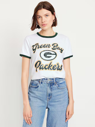 Green Bay Packers EveryWear Crew-Neck Ringer T-Shirt | Old Navy (US)