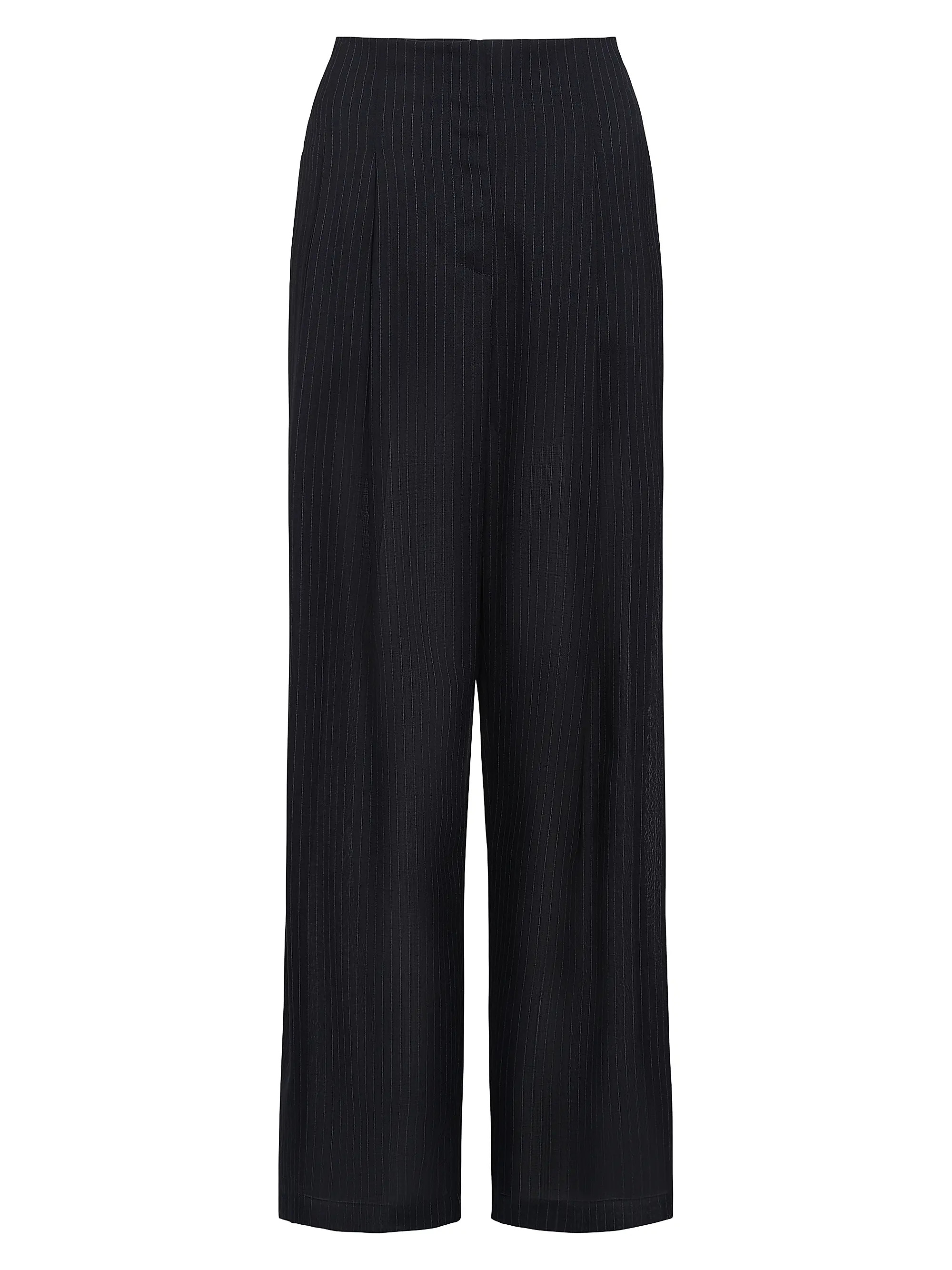Carries Pinstriped Wool-Blend High-Rise Wide-Leg Pants | Saks Fifth Avenue