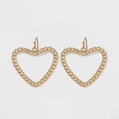 Chain Heart Drop Earrings - Wild Fable™ Gold | Target