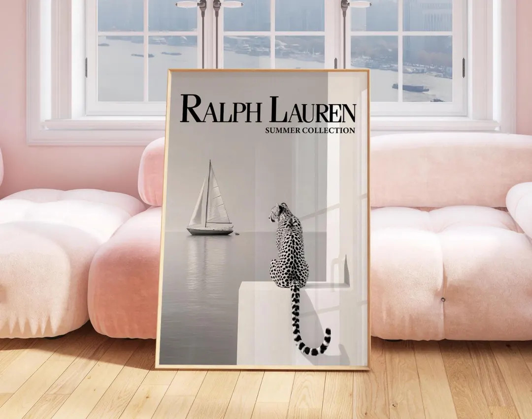 Vintage Fashion Magazine Poster, Cheetah Sitting on Wall, Luxury-inspired Black and White Fashion... | Etsy (US)