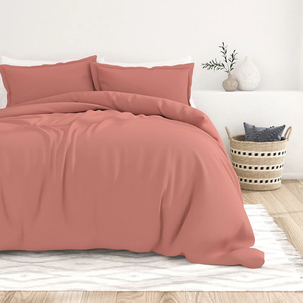 Shop 3-Piece Duvet Cover Sets online at LINENS & HUTCH (Full/Queen), (Blush) | Linens and Hutch