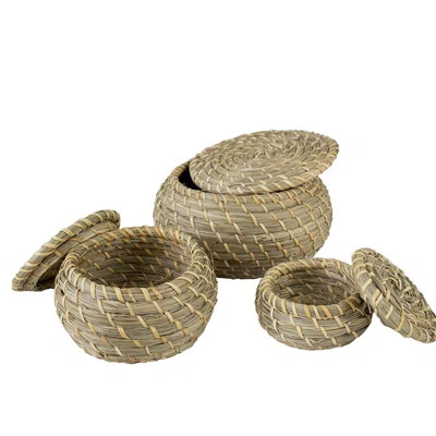 3 Piece Wicker Box Set Bay Isle Home Color: Natural Seagrass | Wayfair North America
