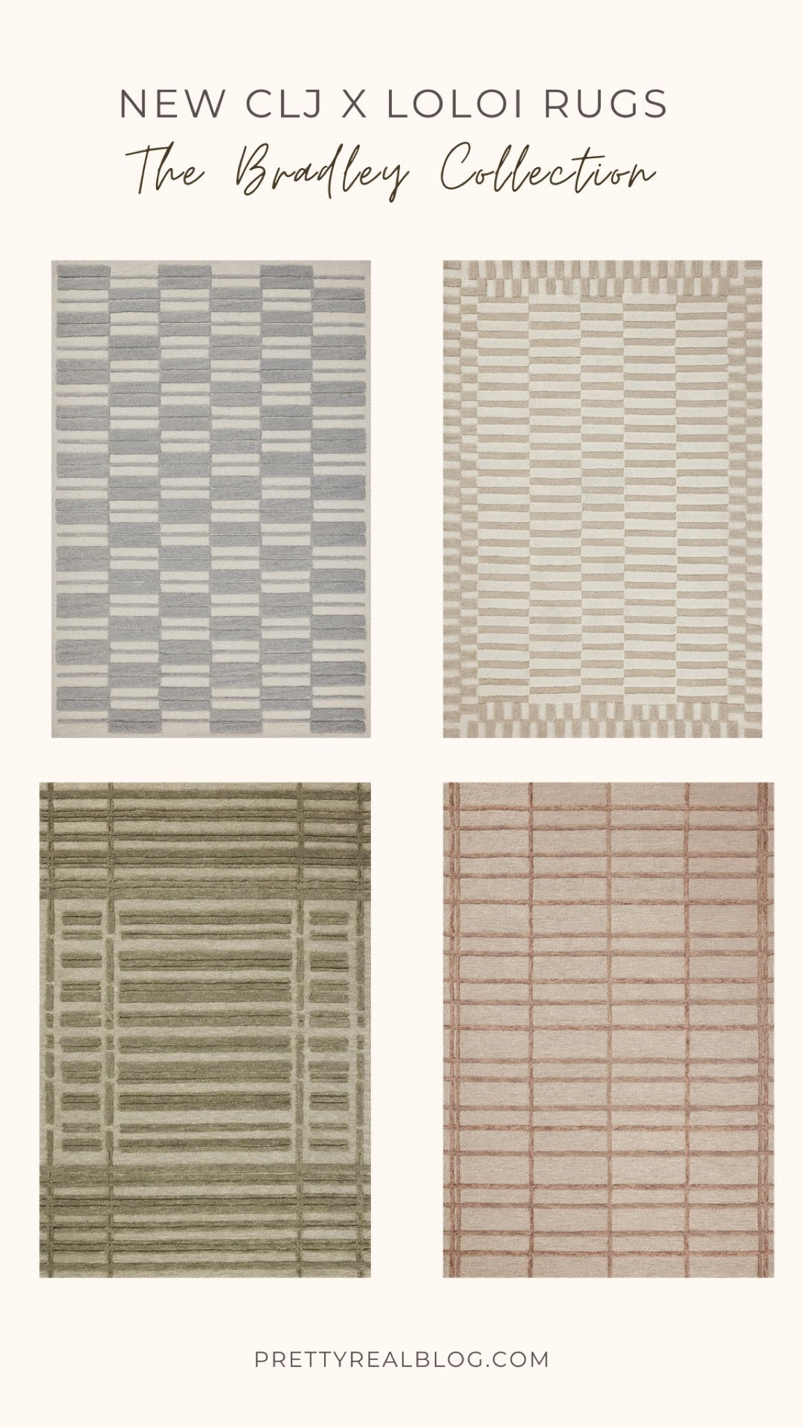 Beautiful new loloi rugs, Chris Loves Julia x Loloi, geometric natural fiber rugs, olive rug, gray/blue rug, tan and ivory rug, blush rug, striped rug

#LTKhome