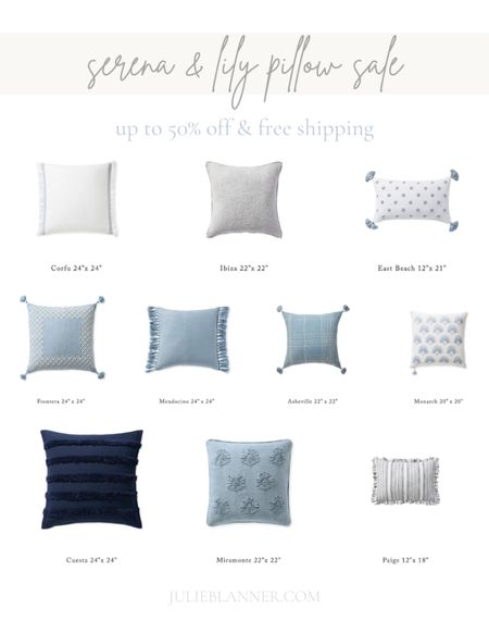 Serena and Lily, sale, pillows, coastal,  beachy, square pillow, tassels, blue and white decor, fringe, pillow covers

#LTKstyletip #LTKhome #LTKsalealert