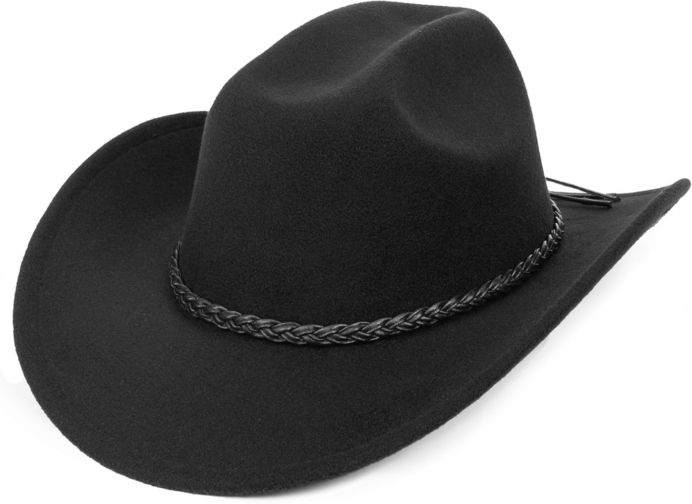 Womens Western Cowboy Hats Studded Pinched Western Cowgirl Hats Wide Brim Fedoras Hat with Belt B... | Amazon (US)